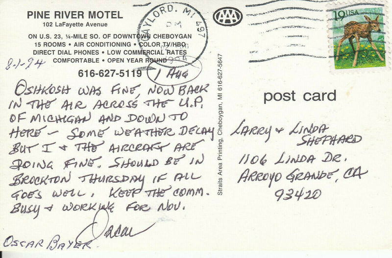 Pine River Motel (Moon-E-Motel) - Old Postcard